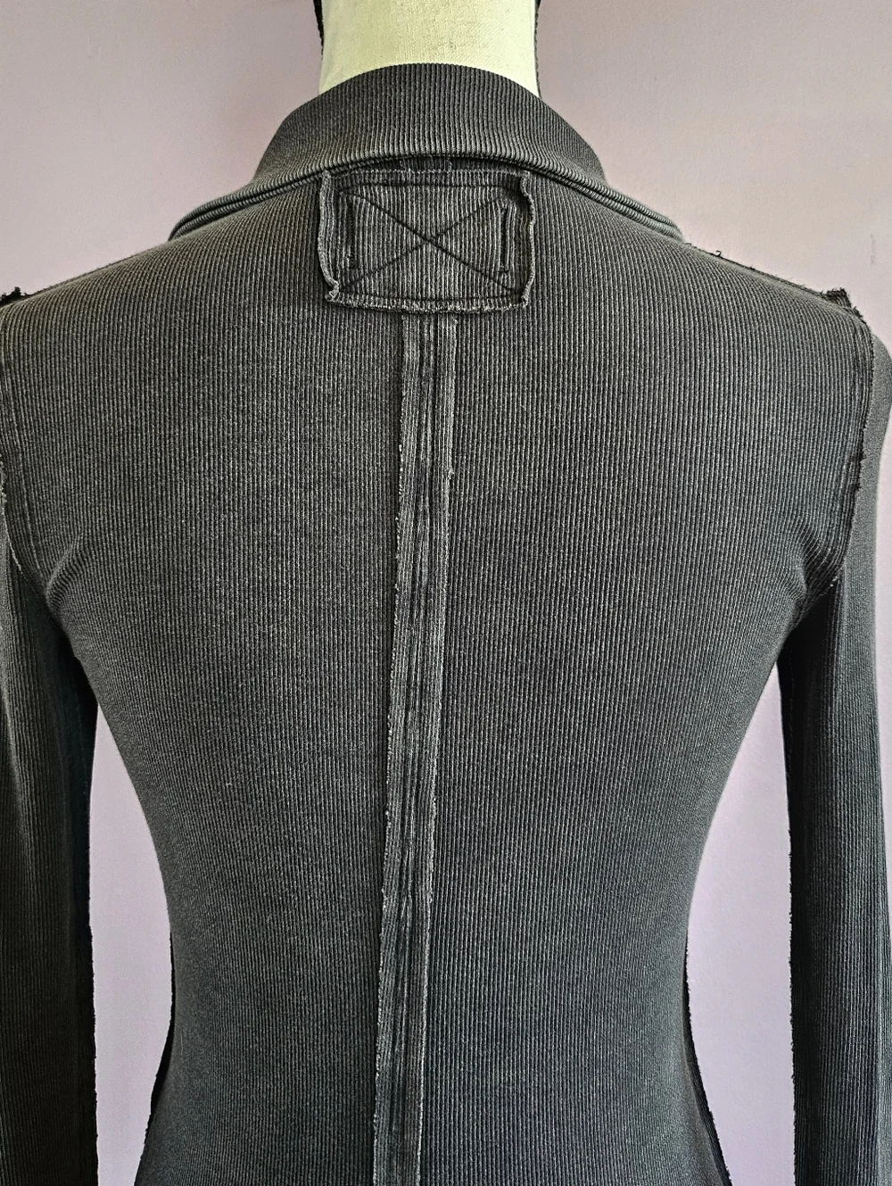 Free People We The Free Washed Black Betty Button Down Grunge Long Sleeve Top